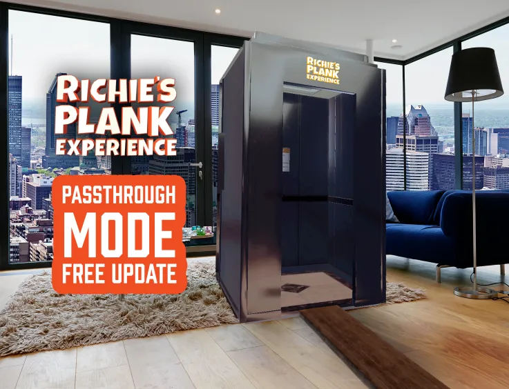 Richie's Plank Experience in mixed reality passthrough mode